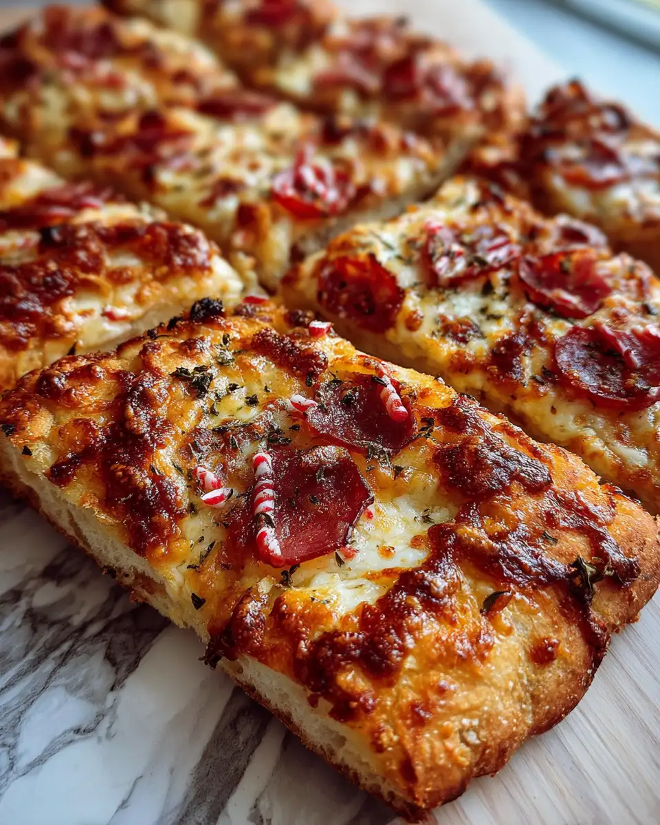 Final dish - Festive Candy Cane Pizza Breadsticks That Will Sweeten Your Holiday Gatherings