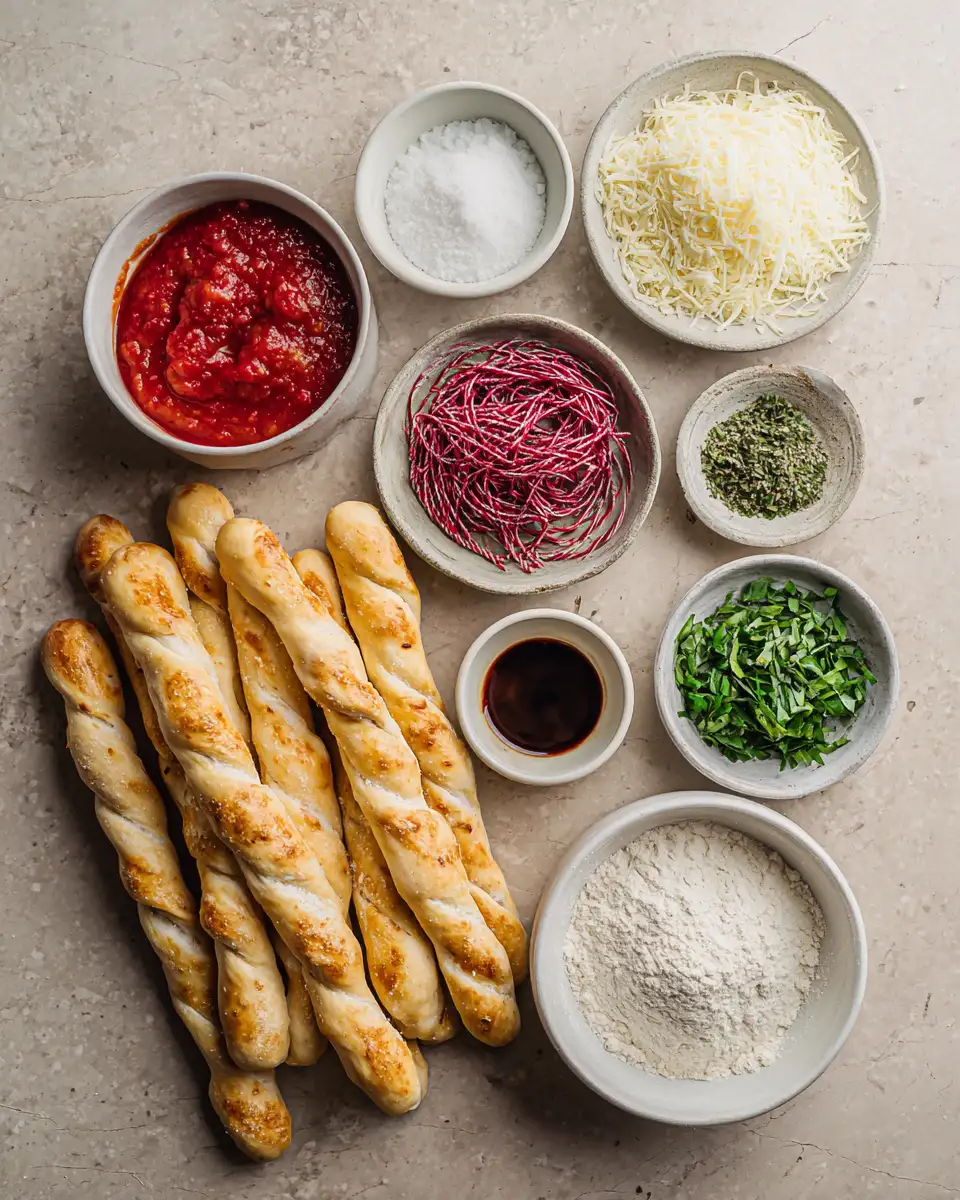Ingredients for Festive Candy Cane Pizza Breadsticks That Will Sweeten Your Holiday Gatherings