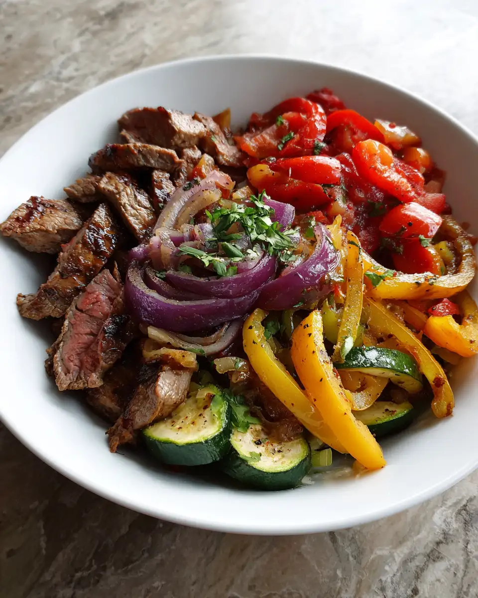 High Protein Low Carb Steak Fajita Bowl Recipe for a Flavor-Packed Healthy Meal - Featured Image