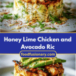 Sweet and Zesty Honey Lime Chicken and Avocado Rice Stack Recipe