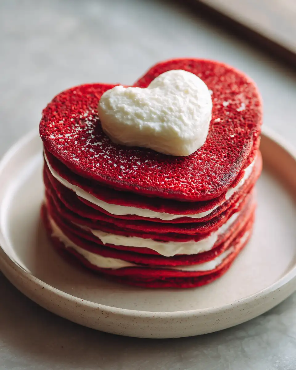 Irresistible Heart-Shaped Red Velvet Pancakes to Sweeten Your Morning - Featured Image