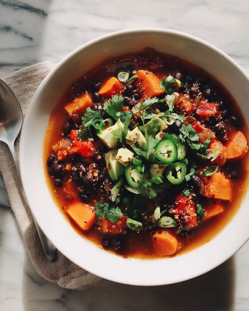 Hearty and Healthy Sweet Potato Black Bean Soup Recipe - Featured Image