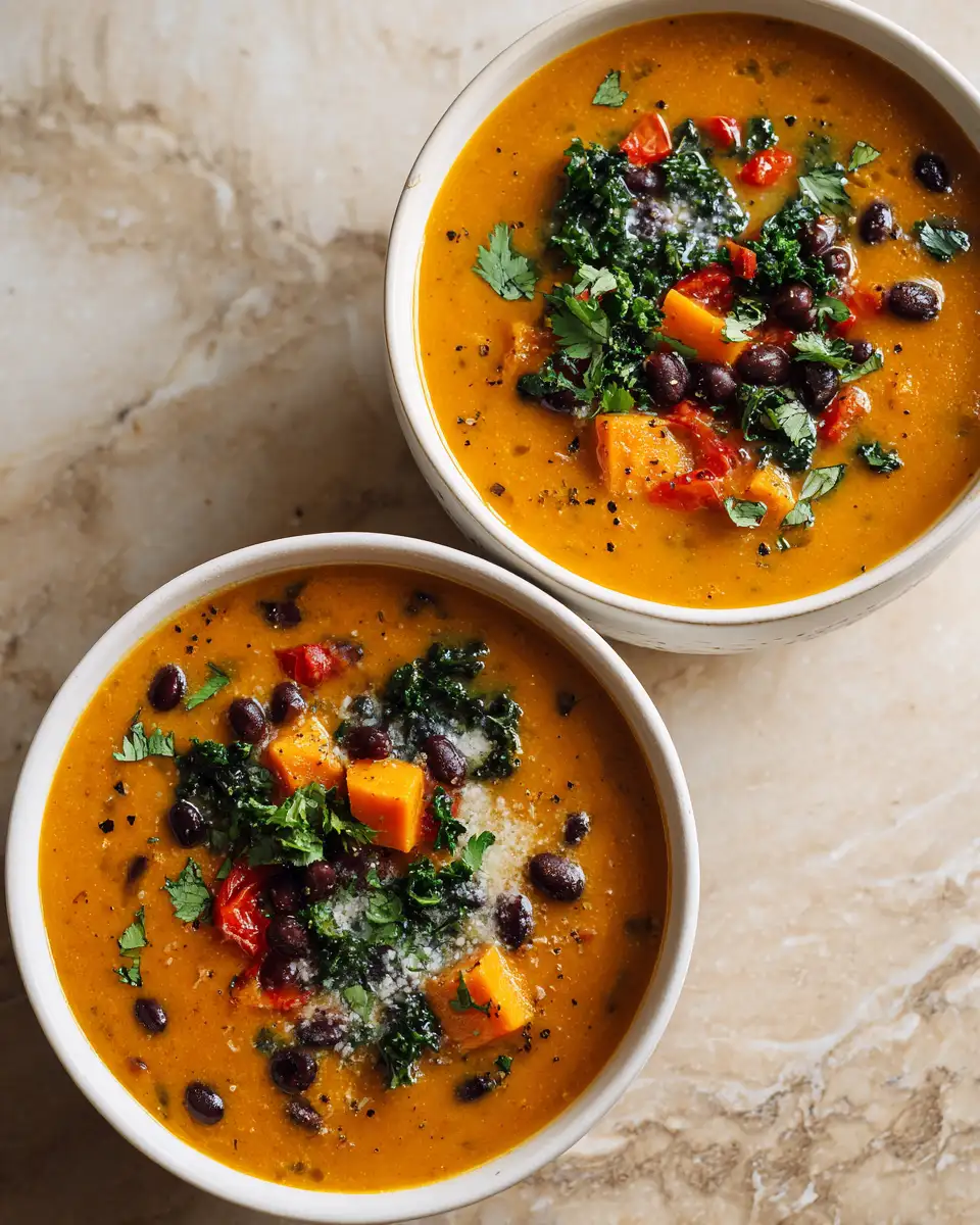 Final dish - Hearty and Healthy Sweet Potato Black Bean Soup Recipe