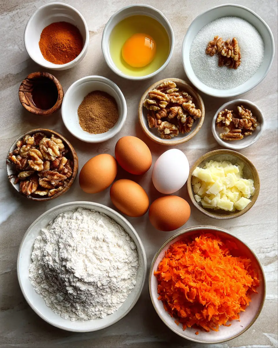 Ingredients for The Ultimate Carrot Earthquake Cake Recipe That Will Shake Up Your Dessert Game
