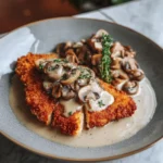 Crispy Chicken Schnitzel with Creamy Mushroom Gravy Recipe - Featured Image
