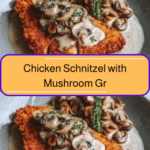 Crispy Chicken Schnitzel with Creamy Mushroom Gravy Recipe
