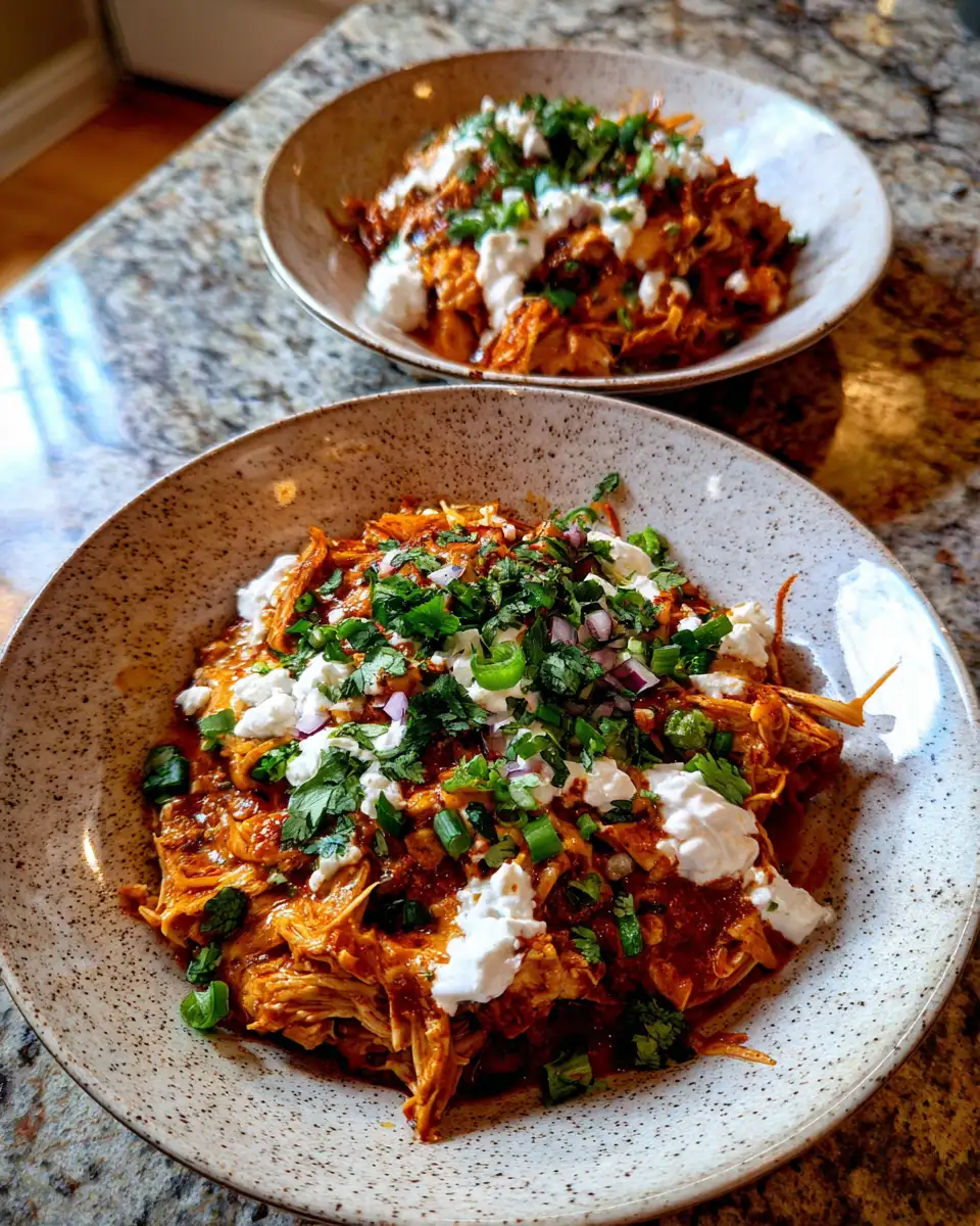 Final dish - Creamy Enchilada Chicken Cottage Cheese Bowls That Will Wow Your Taste Buds