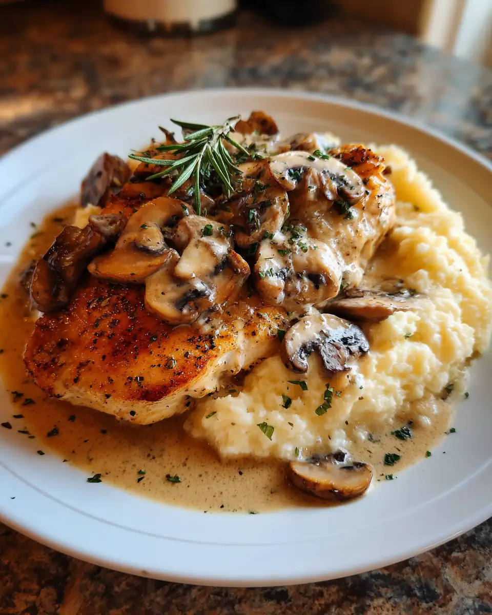 Final dish - Creamy Mushroom Rosemary Chicken with Gruyere Recipe for Ultimate Comfort Food