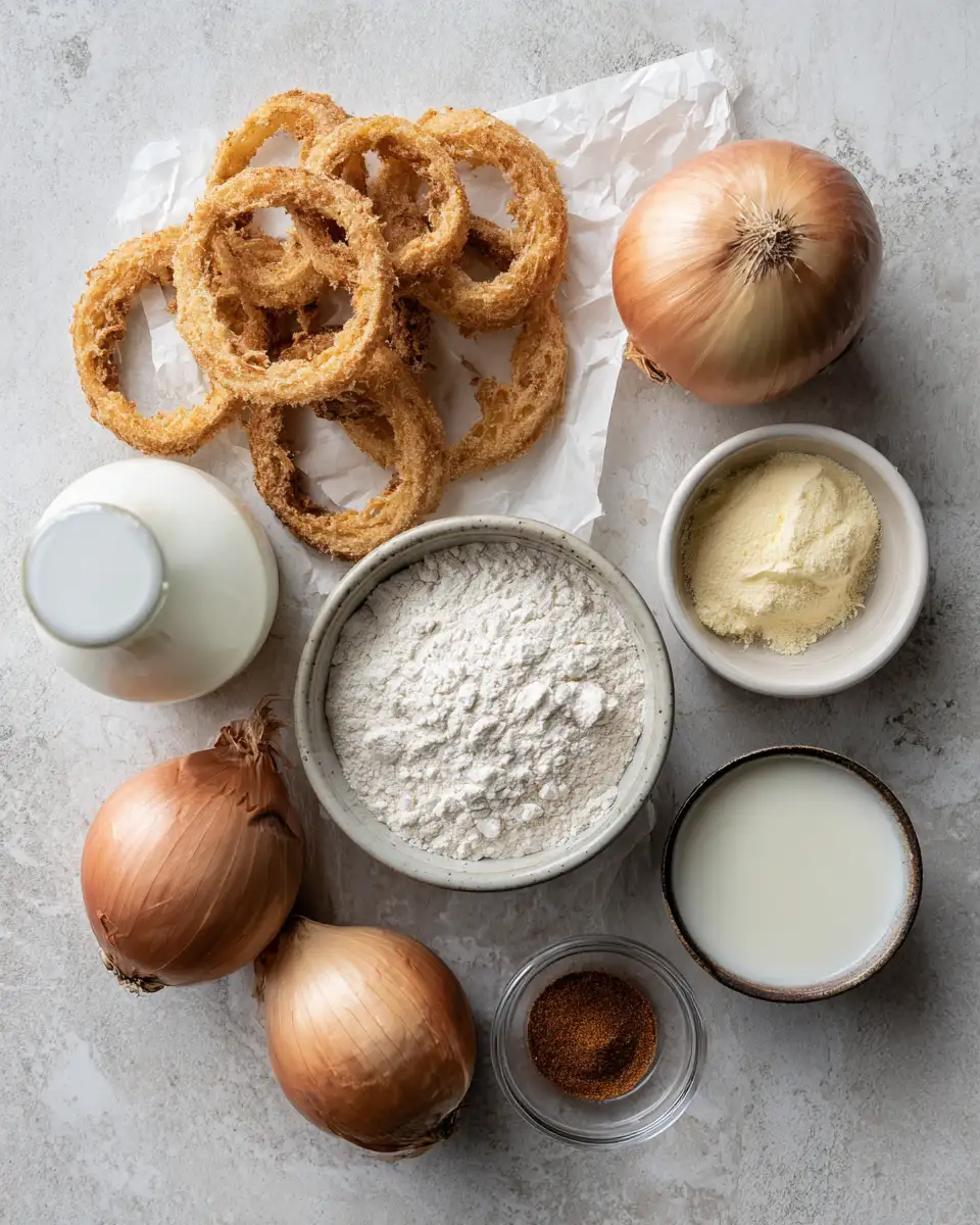 Ingredients for The Ultimate Guide to Crispy Homemade Onion Rings You’ll Love