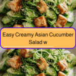 Easy Creamy Asian Cucumber Salad with Crispy Tofu Recipe