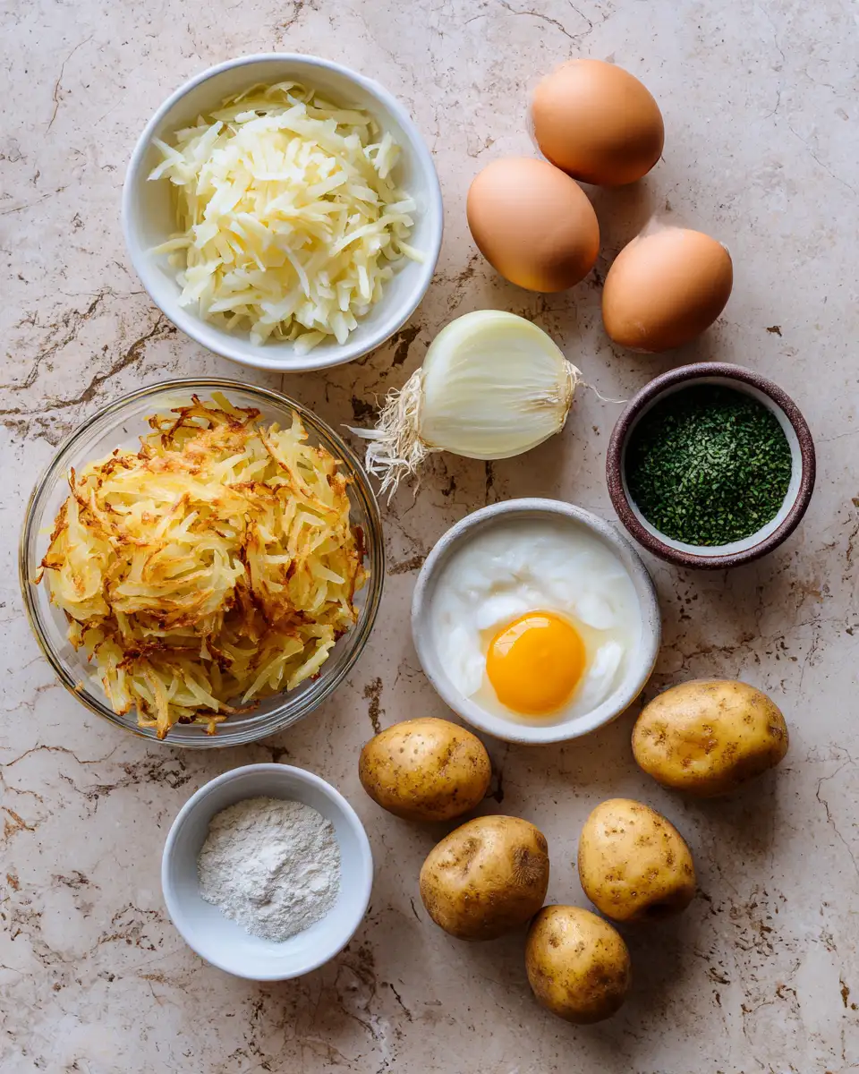 Ingredients for Master the Art of Easy Crispy Potato Pancakes for Perfectly Golden Bites