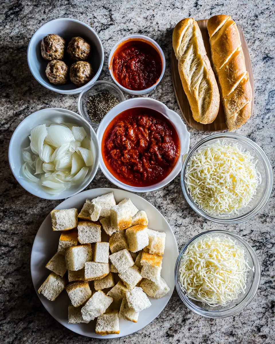 Ingredients for The Ultimate Easy Meatball Sub Casserole Recipe You Need to Try
