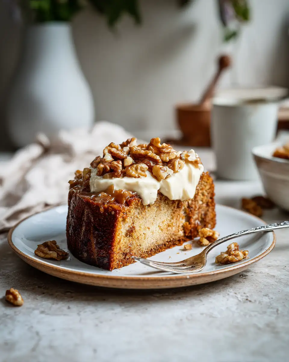 Easy Spiced Apple Cake with Walnuts and Creamy Vanilla Custard Delight - Featured Image
