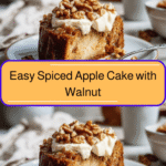 Easy Spiced Apple Cake with Walnuts and Creamy Vanilla Custard Delight