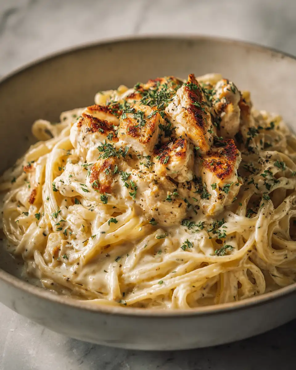 Garlic Butter Chicken Spaghetti in Creamy Parmesan Alfredo That Will Melt Your Taste Buds - Featured Image