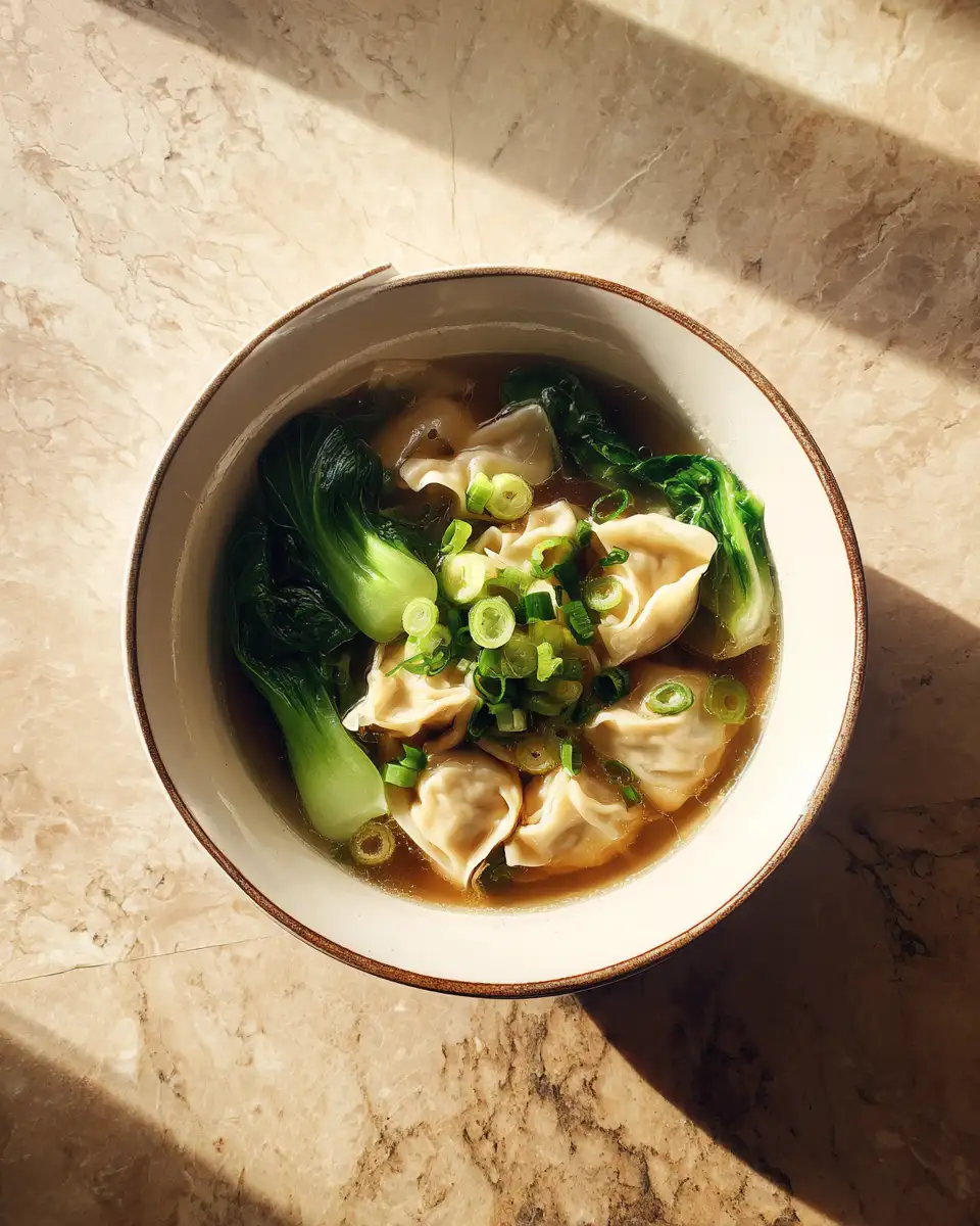 Warm Up Your Soul with Ginger Shiitake Wonton Soup with Bok Choy - Featured Image