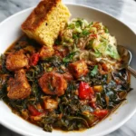 Hearty Gumbo Greens with Cabbage Rice and Cornbread Comfort - Featured Image