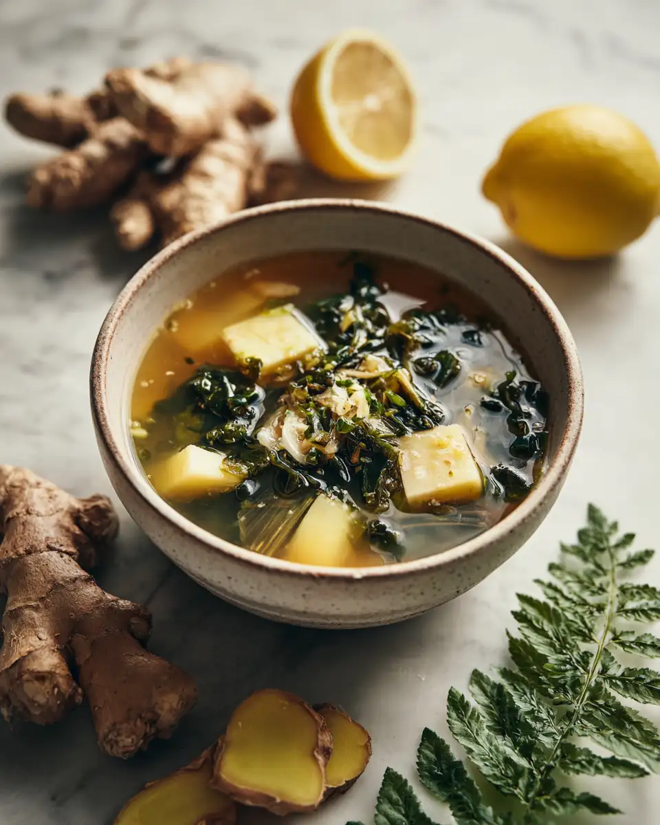 Final dish - Revitalize Your Body with Healing Miso-Ginger Lemon Detox Broth