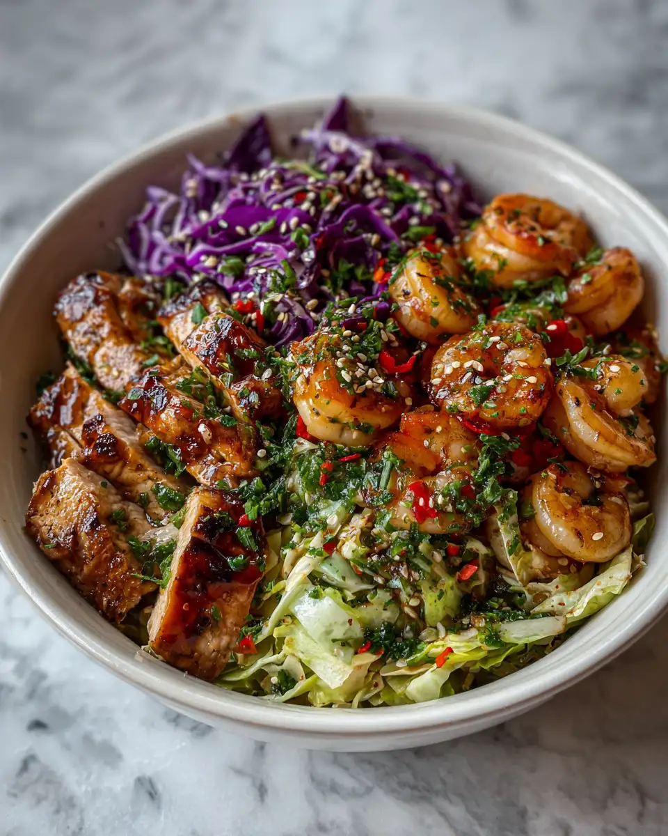 Deliciously Easy Hibachi Chicken and Shrimp Cabbage Bowl Recipe - Featured Image
