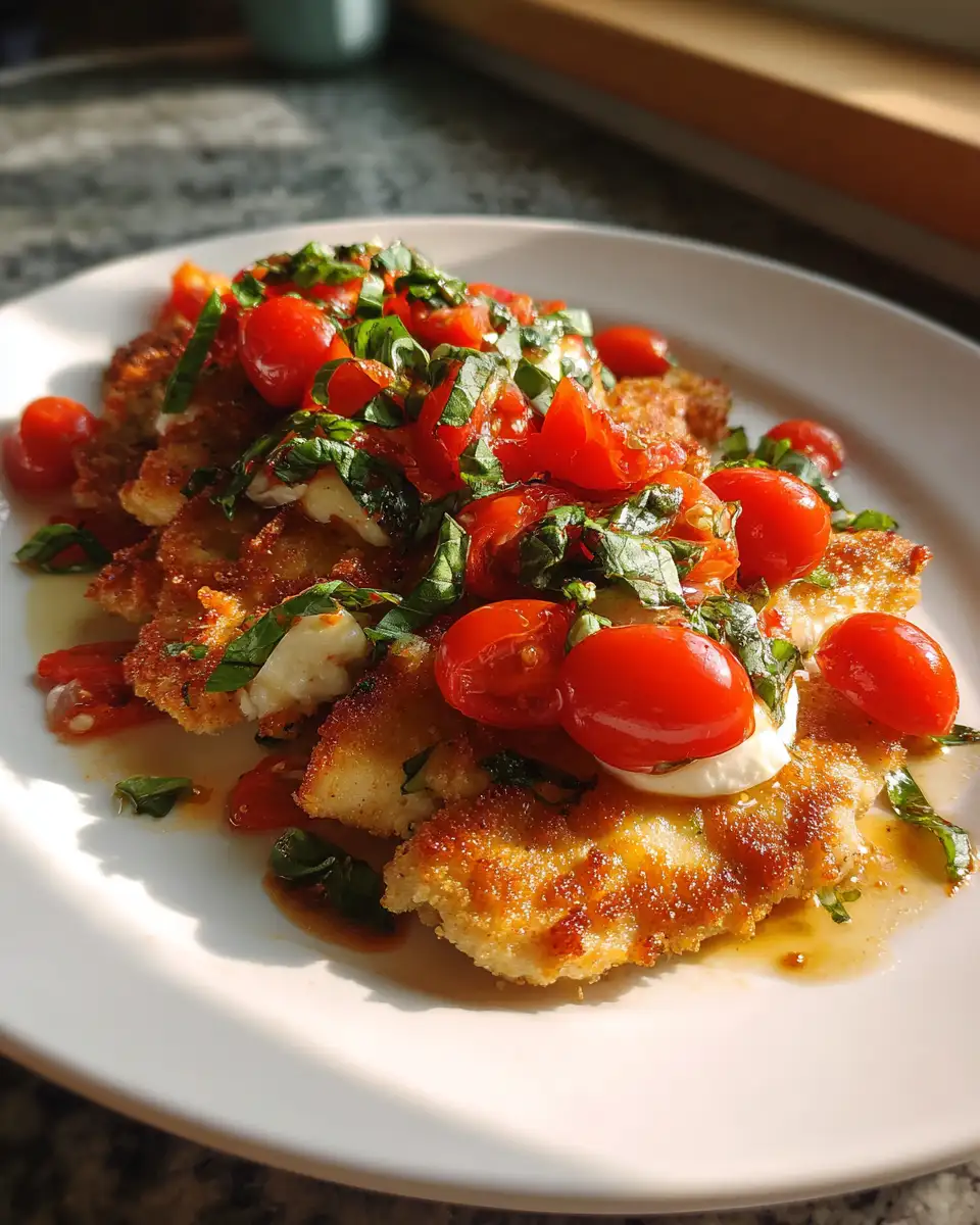 Irresistible Italian Basil Chicken Cutlets with Fresh Tomato and Creamy Burrata Topping - Featured Image