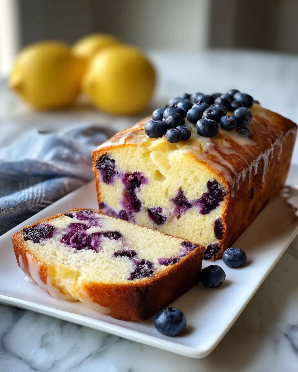 Final dish - Zesty Lemon Blueberry Pound Cake Recipe That Will Brighten Your Day
