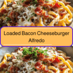 Indulge in the Ultimate Loaded Bacon Cheeseburger Alfredo Pasta Delight