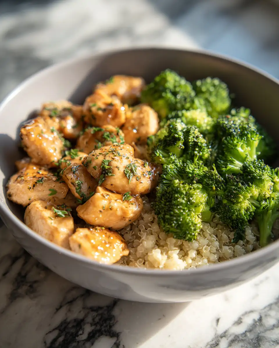 Final dish - Easy Low Carb Chicken and Broccoli Meal Prep Bowl for Busy Weekdays