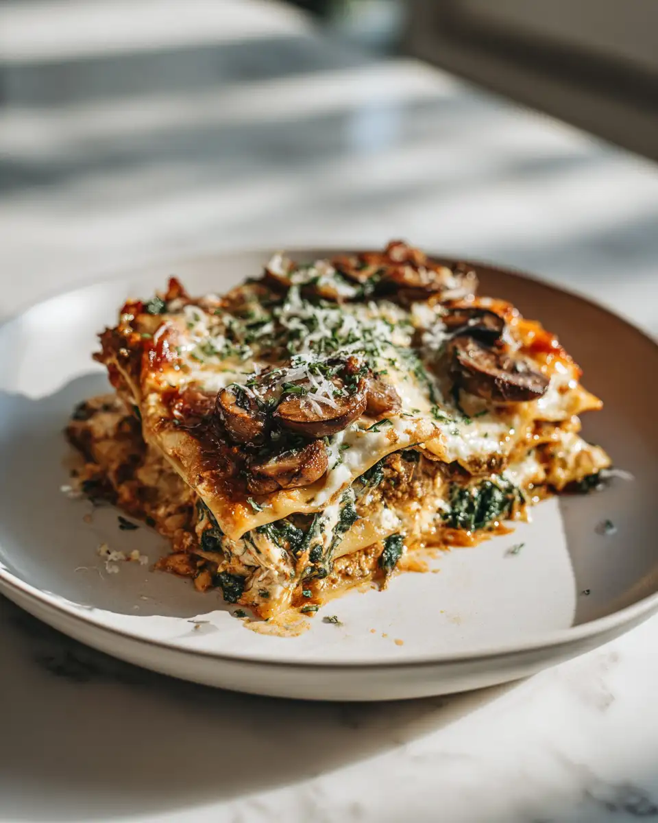 Final dish - Hearty Mushroom and Spinach Lasagna Recipe That Will Steal the Show