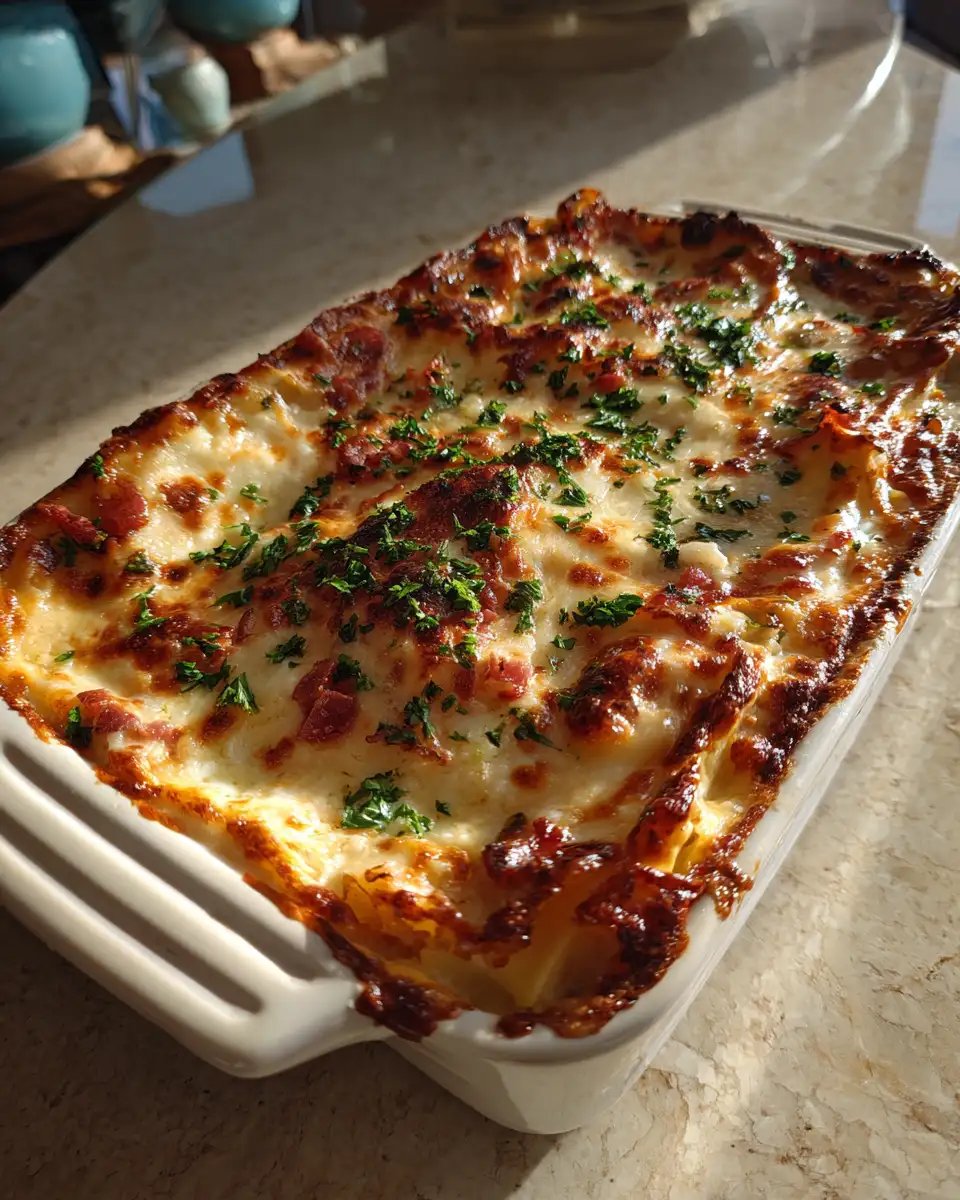 Final dish - Irresistible Parmesan Garlic Bacon Lasagna Recipe That Will Wow Your Taste Buds