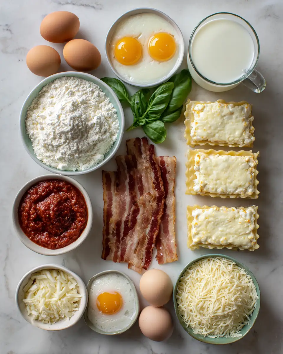 Ingredients for Irresistible Parmesan Garlic Bacon Lasagna Recipe That Will Wow Your Taste Buds