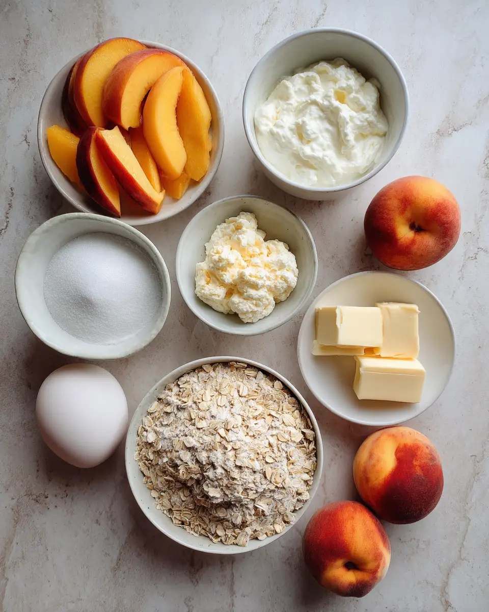 Ingredients for Irresistible Peach Cream Cheesecake Crumble Recipe You Need to Try