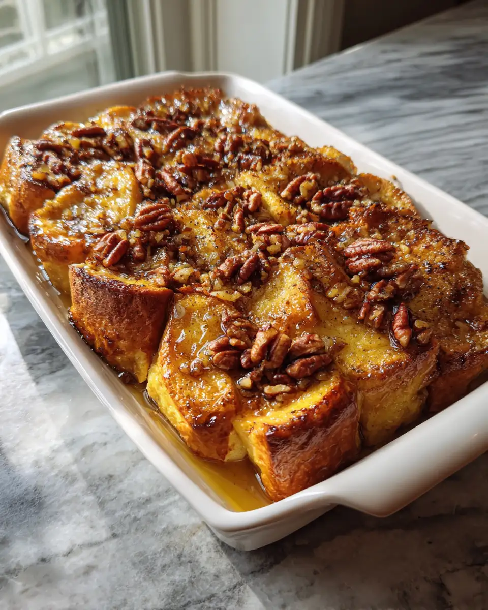 Final dish - Decadent Pear and Pecan Challah French Toast Bake to Elevate Your Breakfast Game