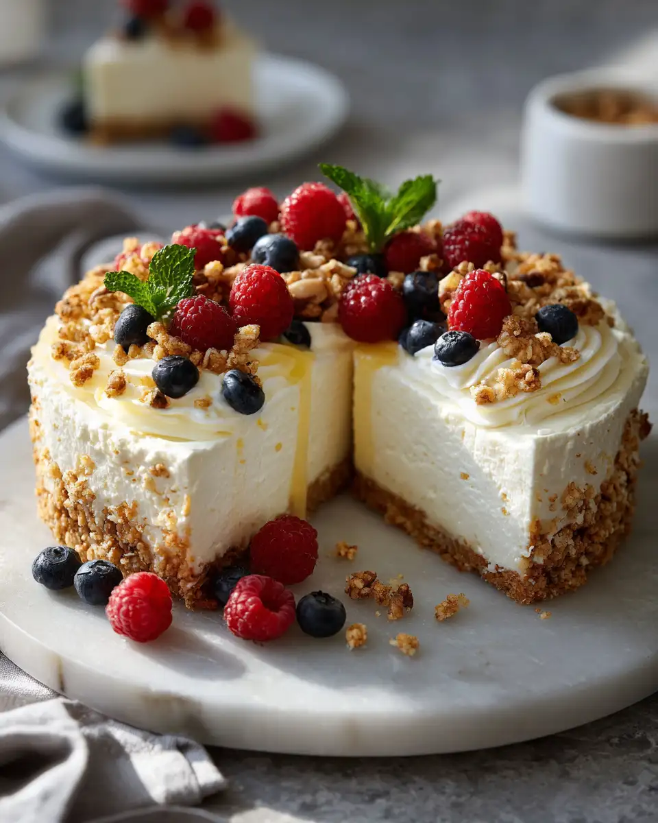 Final dish - Irresistible Rice Krispie Treat No Bake Cheesecake Recipe for Sweet Cravings