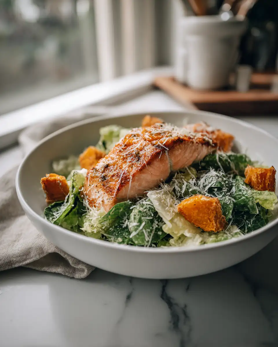 Fresh and Flavorful Salmon and Caesar Salad with a Yummy Sweet Potato Twist - Featured Image