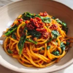 Creamy Sun-Dried Tomato Sauce Meets Spaghetti and Spinach for a Flavorful Twist - Featured Image