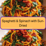 Creamy Sun-Dried Tomato Sauce Meets Spaghetti and Spinach for a Flavorful Twist
