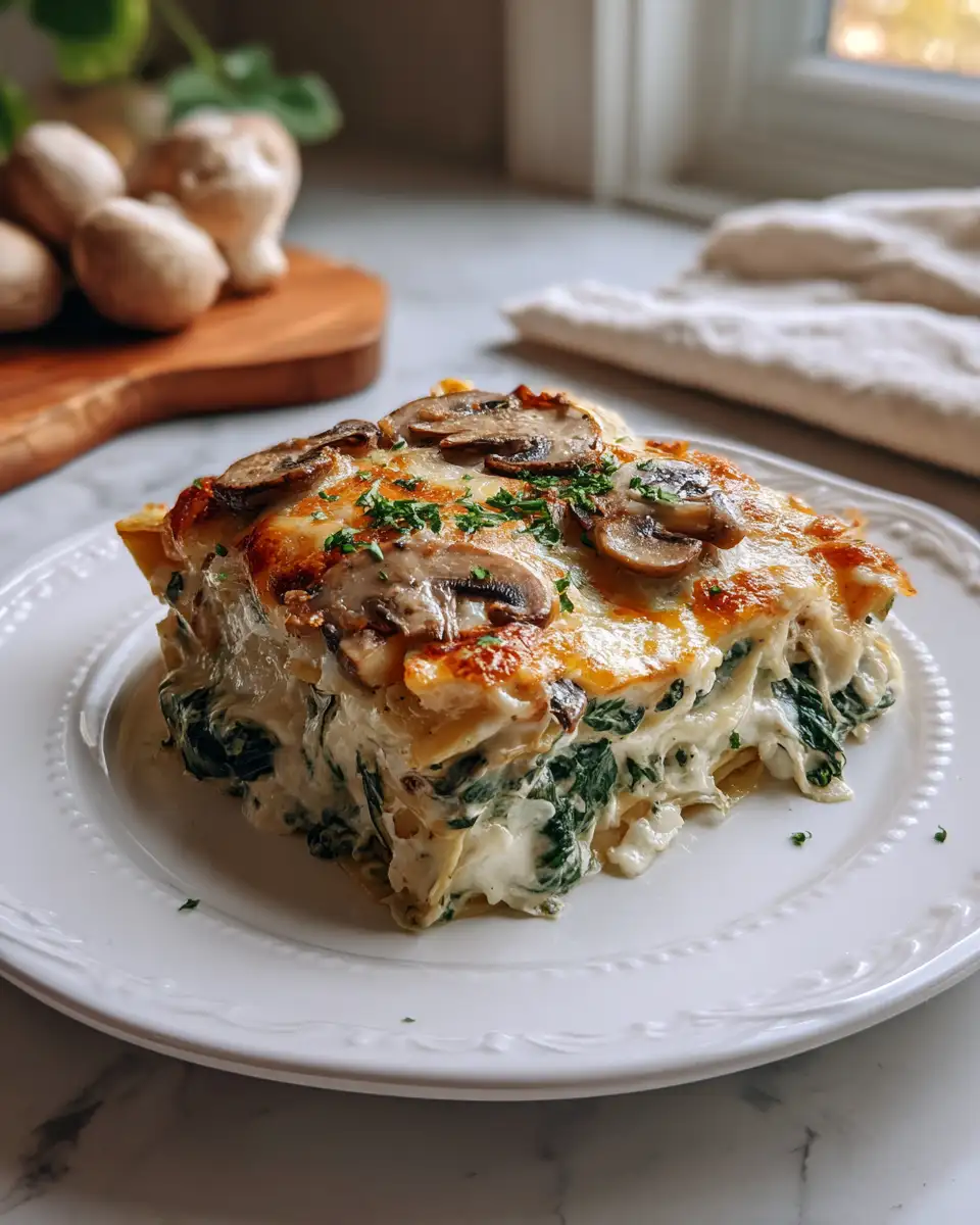 Creamy Spinach and Mushroom White Lasagna Recipe to Savor - Featured Image