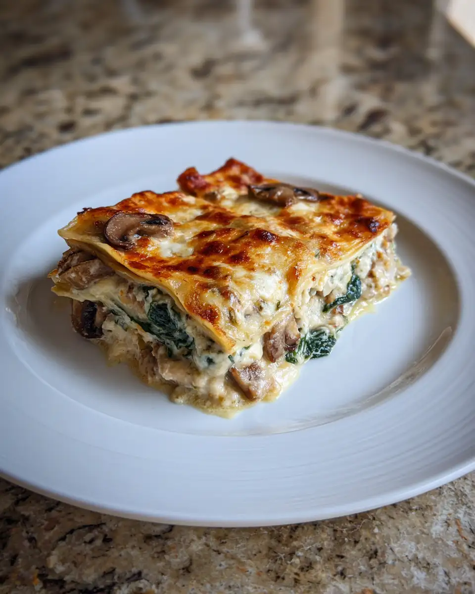 Final dish - Creamy Spinach and Mushroom White Lasagna Recipe to Savor