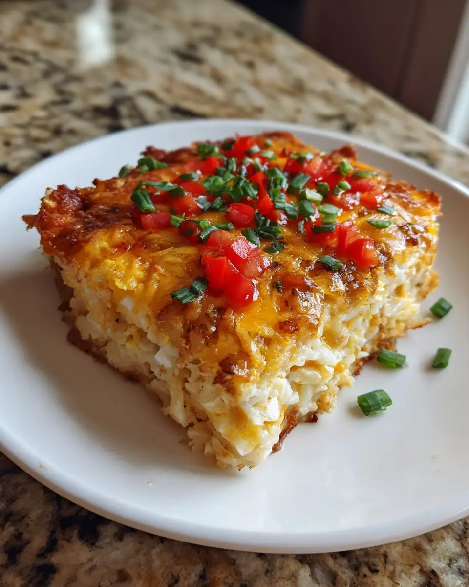 Final dish - Ultimate Taco Crock Pot Hashbrown Casserole Recipe for Easy Weeknight Dinners