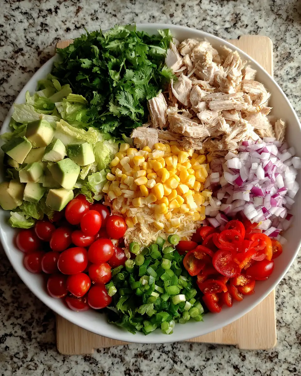 Ingredients for Fresh and Flavorful Tex-Mex Chopped Chicken Salad Recipe