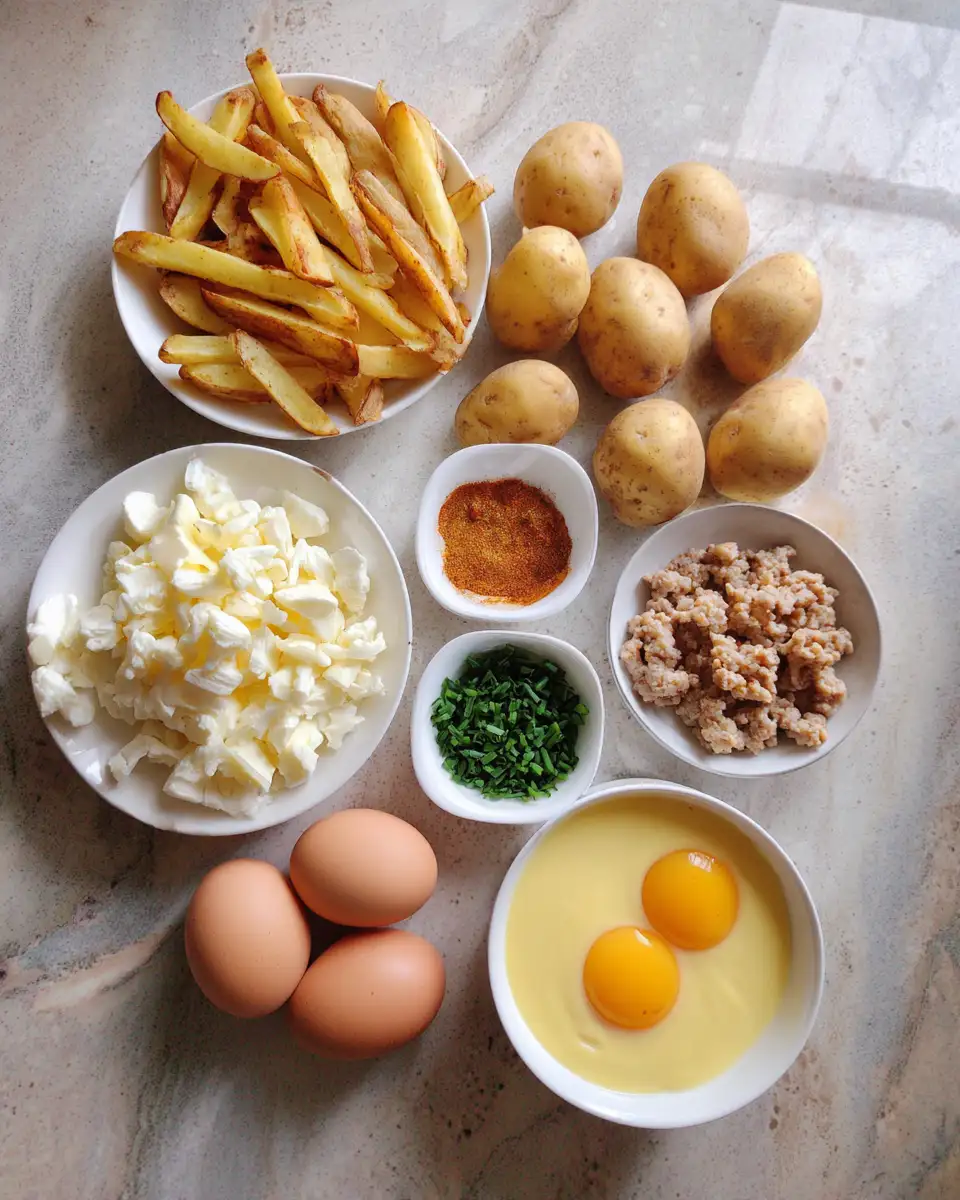 Ingredients for Ultimate Breakfast Poutine with Creamy Hollandaise Sauce That Will Blow Your Mind