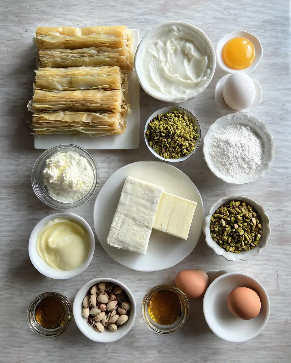 Ingredients for Irresistible Baklava Pistachio Cheesecake Recipe That Will Wow Your Taste Buds