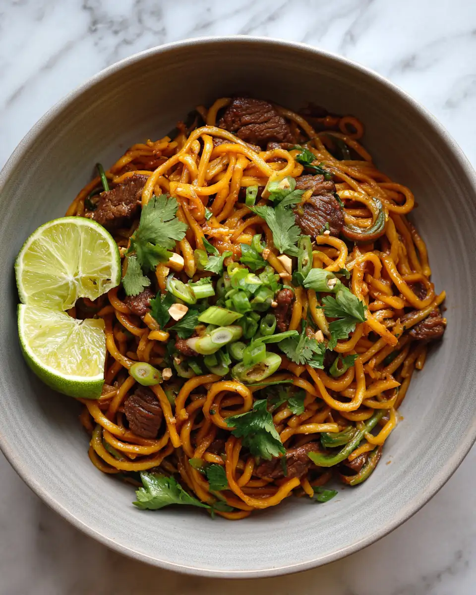 Irresistible Caramelized Beef Peanut Noodles with Zesty Lime and Ginger Flair - Featured Image