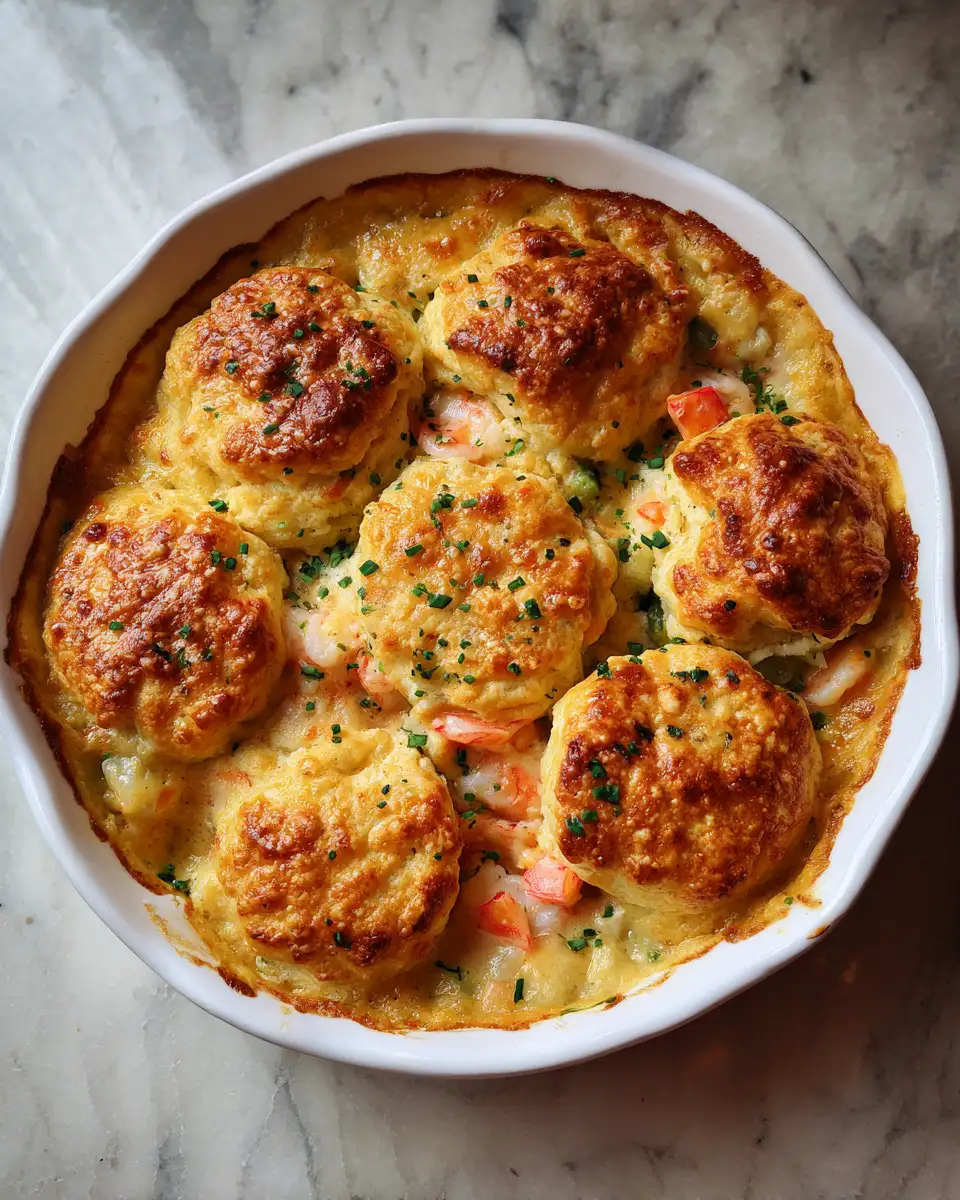 Final dish - Irresistible Cheddar Bay Biscuit Seafood Pot Pie Recipe You Need to Try