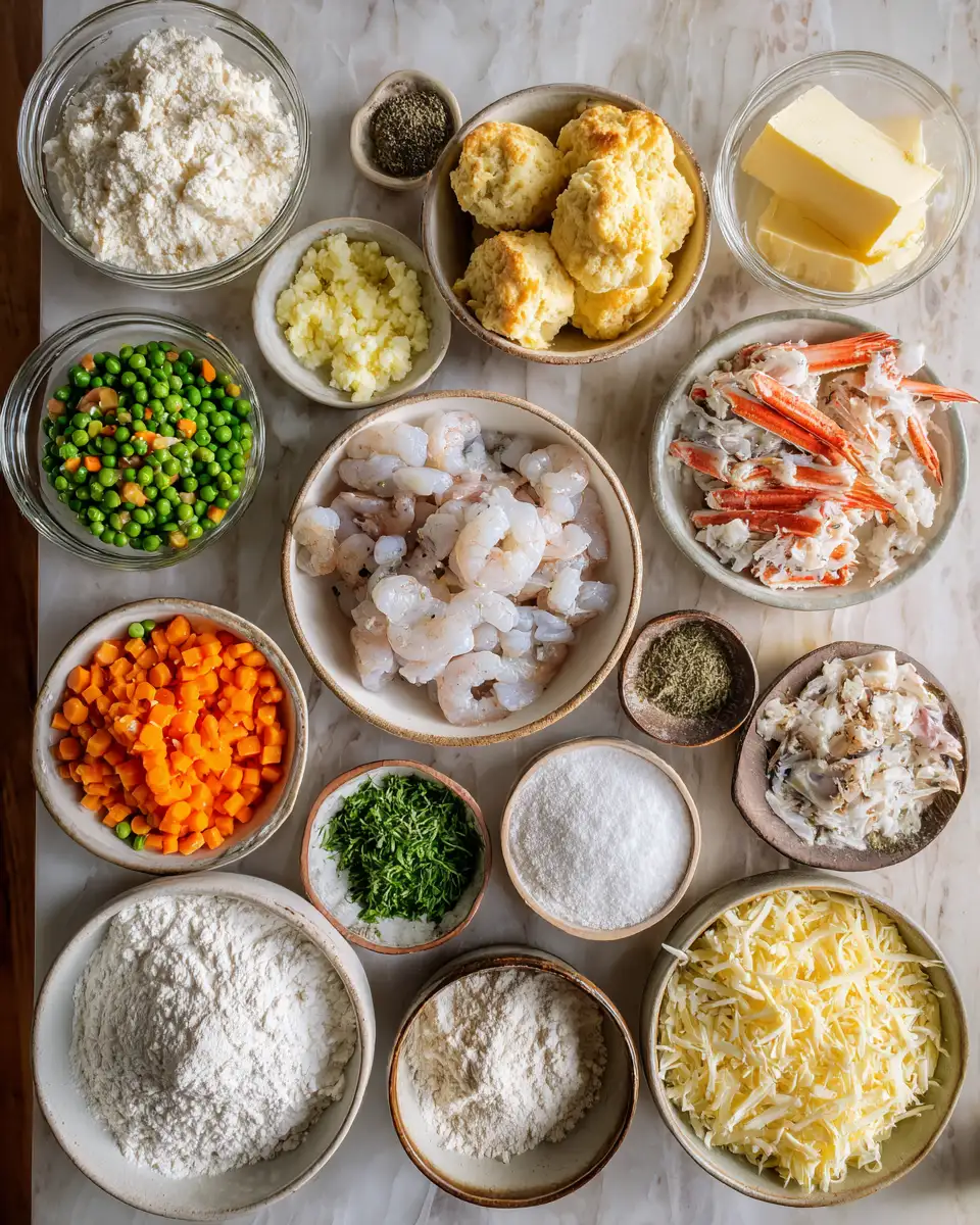 Ingredients for Irresistible Cheddar Bay Biscuit Seafood Pot Pie Recipe You Need to Try