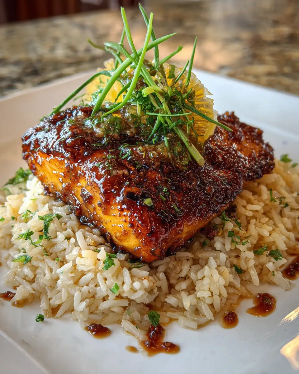 Final dish - Tropical Delight Coconut Lime Fish with Rice Recipe