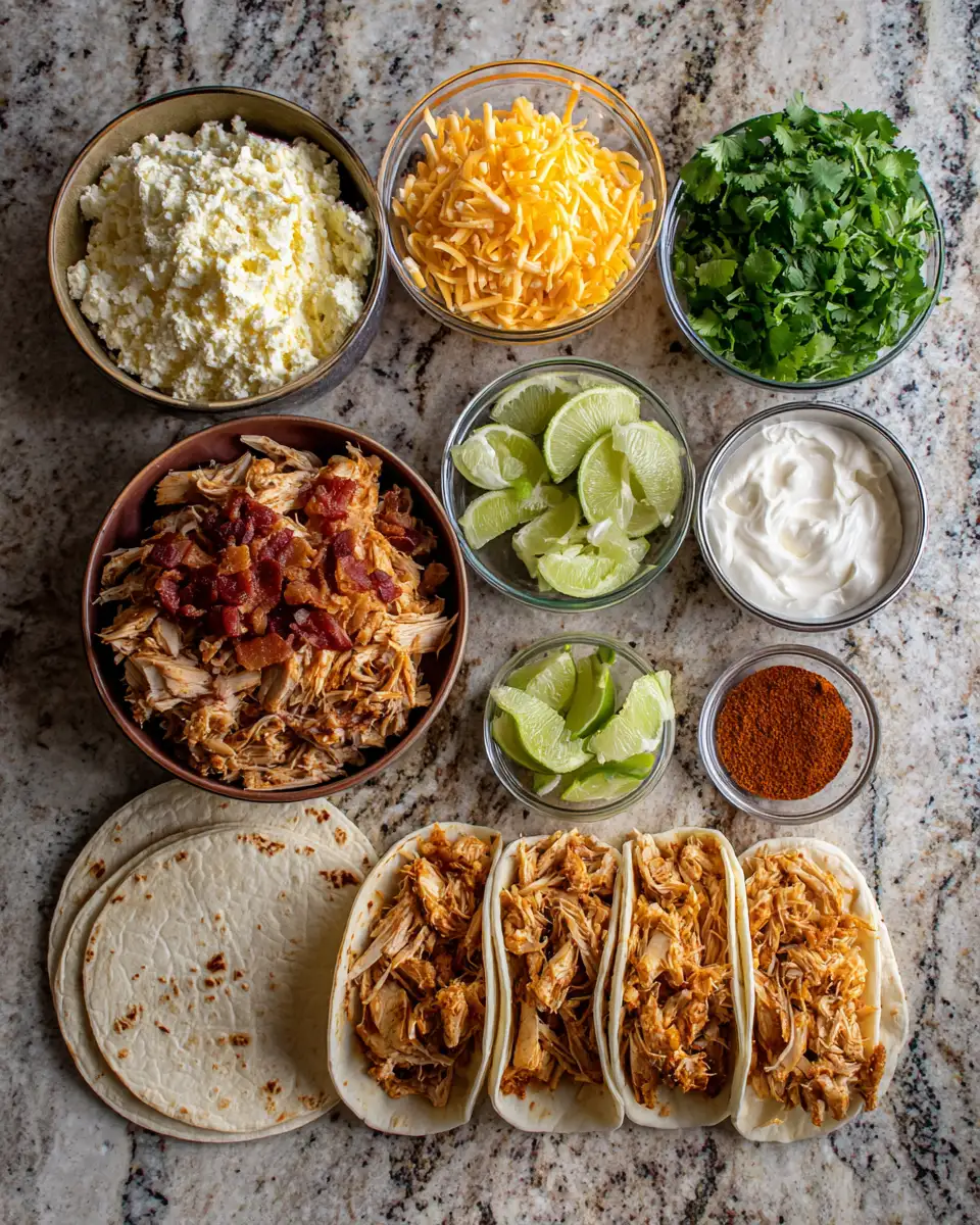 Ingredients for Irresistible Crack Chicken Tacos You Need to Try Tonight