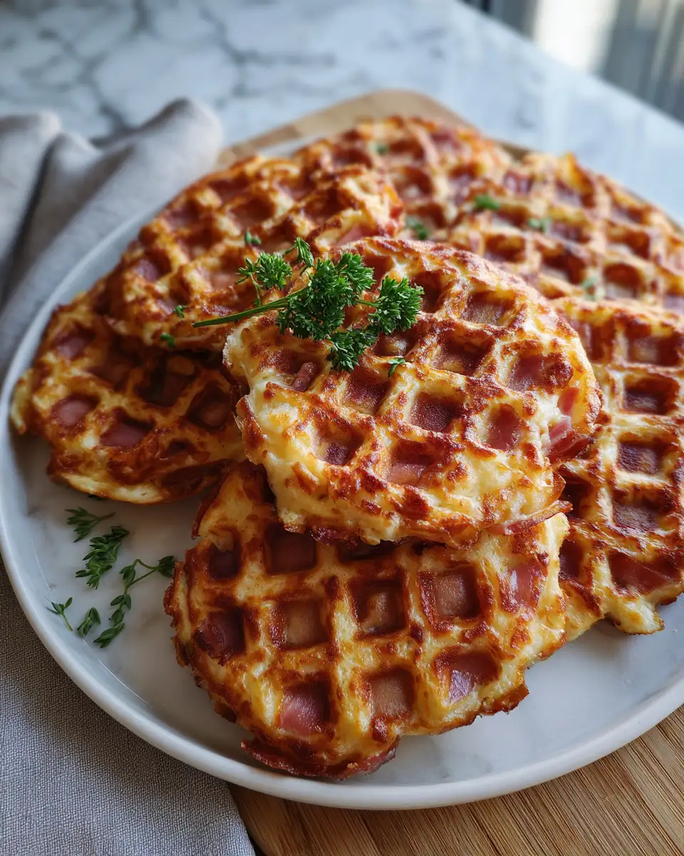 Final dish - Delicious Ham and Cheese Chaffles Recipe That Will Wow Your Taste Buds