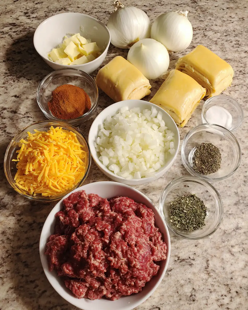 Ingredients for Irresistible Garlic Butter Cheeseburger Rollups You Need to Try Tonight