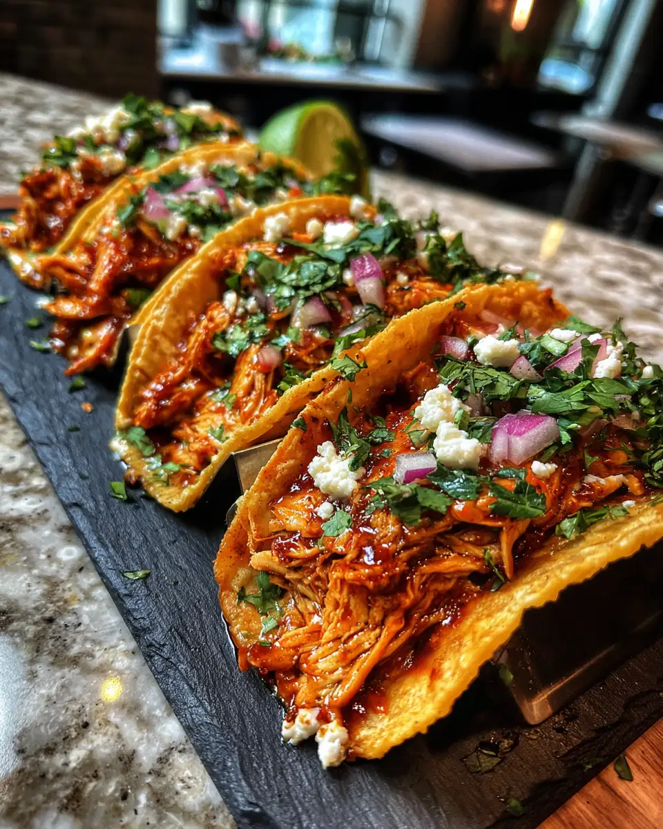 Final dish - Irresistible Garlic Butter Honey BBQ Chicken Tacos You Need to Try